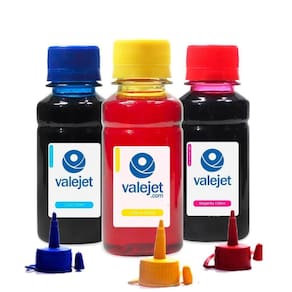 Kit 3 Tintas Para Epson L575 Ecotank Cyan Yellow Magenta 100ml Corante Valejet