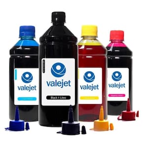 Kit 4 Tintas Para Epson L121 Black 1 Litro Coloridas 500ml Valejet