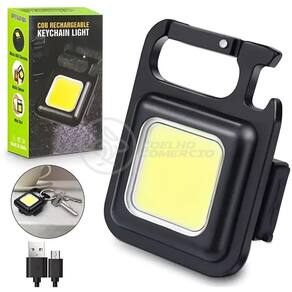 Lanterna De Bolso Multifuncional Led Com Abridor De Garrafas Mosquetão Suporte Traseiro Recarregável