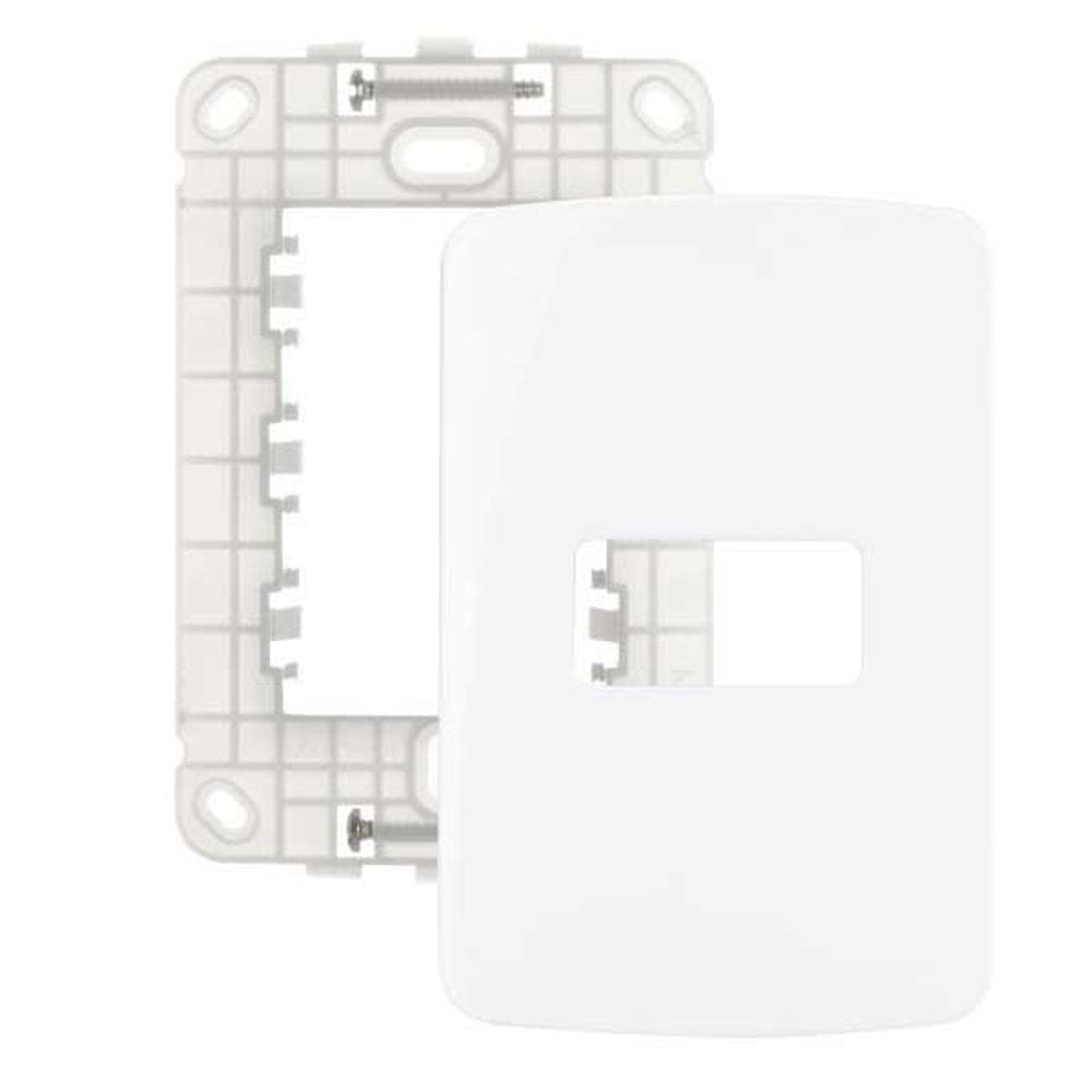 Conjunto Placa + Suporte 4X2 1 Posto Margirius Linha B3
