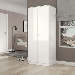 Guarda Roupa com 2 Portas 75x175cm Branco Menu Móveis