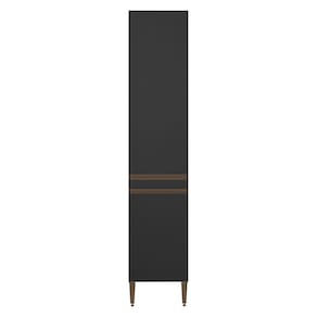 Armário Paneleiro para Cozinha Sabrina 40x202cm 2 Portas MDP Preto Menu Móveis