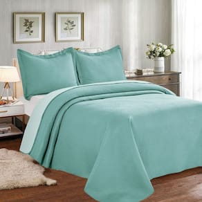 Colcha Cobre Leito Casal Poliéster Dupla Face 3pcs Verde 2