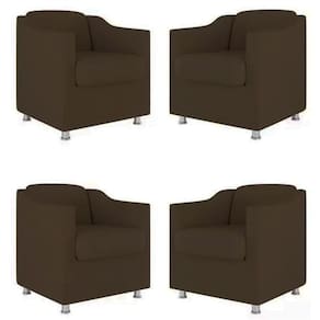 Kit 4 Poltronas Bia Decorativa Reforçada Recepção Clinica Salão Sala De Estar Suede