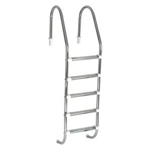 Escada para Piscina Tradicional 1 1/2" em Aço Inox 5 Degraus Anatômicos em Inox - Sodramar