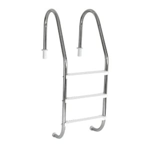 Escada para Piscina Tradicional 2" em Aço Inox 3 Degraus Anatômicos em ABS - Sodramar