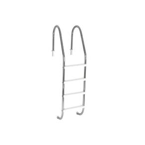 Escada para Piscina Tradicional 1 1/2" em Aço Inox 4 Degraus Anatômicos em ABS - Sodramar