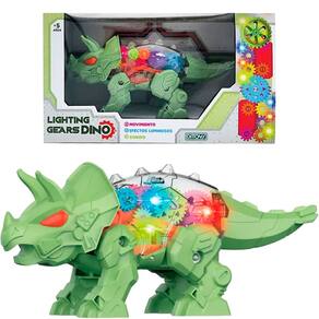 Brinquedo Dinossauro Triceratops Dino Com Luz Som Movimento