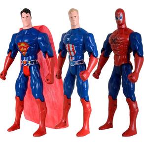 Kit Trio Brinquedos Homem Aranha Capitão America Super man