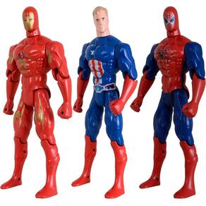 Kit Trio Brinquedos Homem Aranha Capitão America Homem Ferro