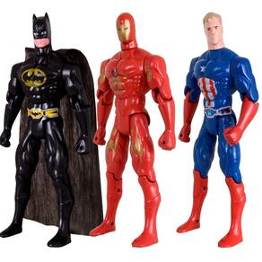 Kit Trio Brinquedos Batmam Capitão America Homem Ferro 29cm