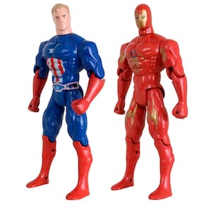 Kit Dupla Heróis Homem De Ferro Capitão América Articuláveis
