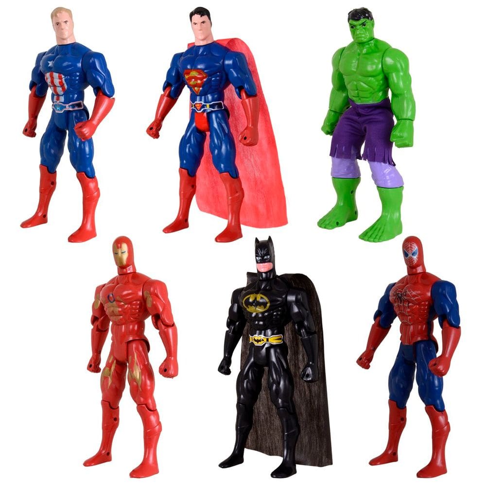 Sexteto De Bonecos Heróis De Vingadores E Liga Da Justiça