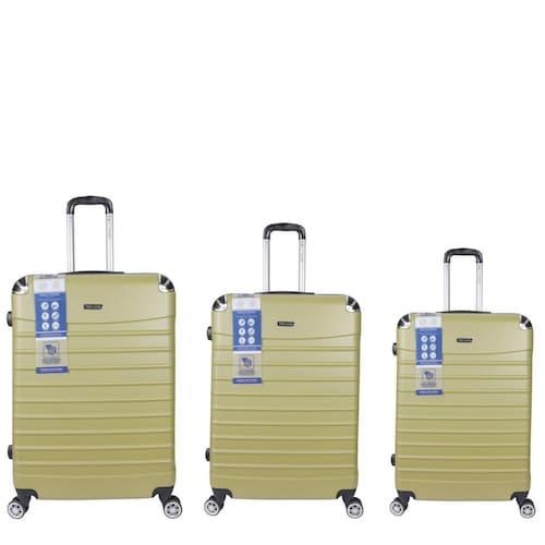 imagem-Conjunto Malas Viagem 3 Peças Abs Rígido Rodinhas 360º E