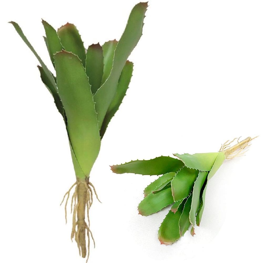 Kit 8 Peças Bromélia Planta Artificial Verde 8 Folhas 21cm