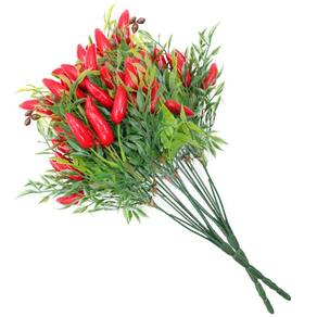 Kit 3 Ramos Planta Artificial Arranjo Pimenta Decoração 45cm