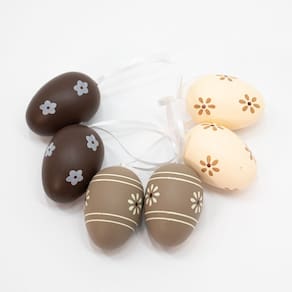 Kit 12 Ovos de Páscoa Enfeitado com Flores Pendente Decorativo