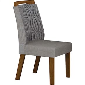 Cadeira para Mesa de Jantar Ilhéus MDF Linho Cinza - Leifer Móveis