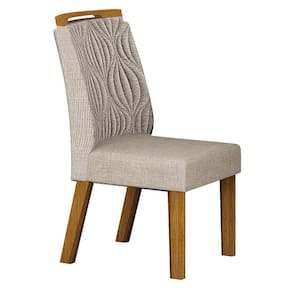 Cadeira para Mesa de Jantar Ilhéus MDF Linho Palha - Leifer Móveis