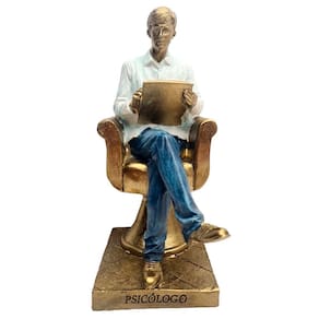 Estatueta Decorativa Psicólogo Escultura Enfeite Resina 20cm