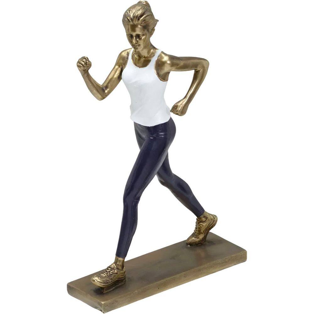 Estatueta Decorativa Atleta Atletismo Escultura Resina 25cm