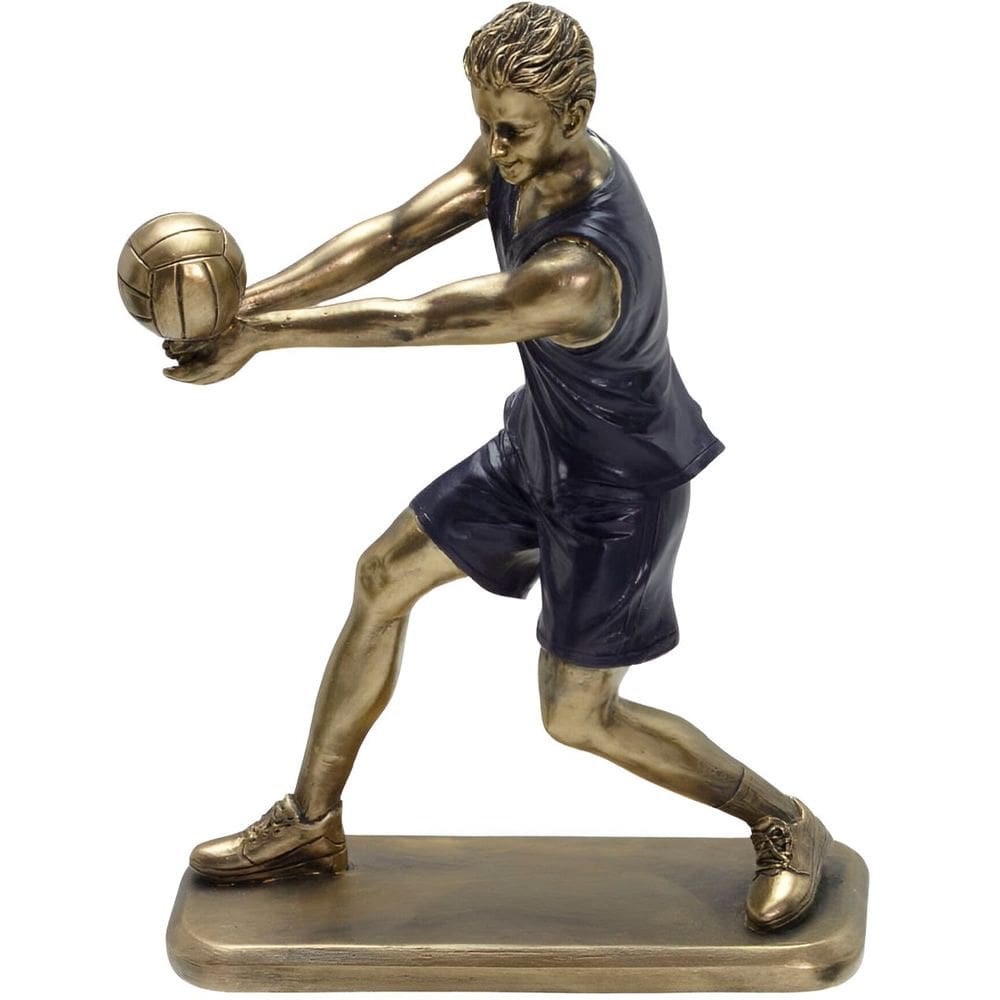 Estatueta Decorativa Jogador Vôlei Escultura Em Resina 23cm