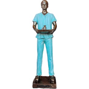 Estatueta Decoração Enfermeiro Escultura Enfeite Resina 25cm