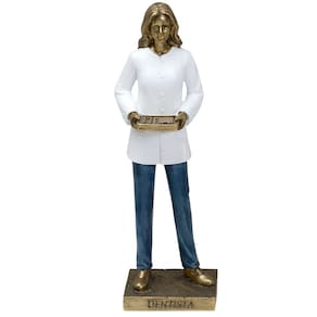 Estatueta Decoração Dentista Odontóloga Enfeite Resina 23cm
