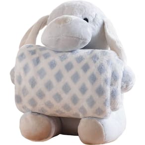 Bichinho De Pelúcia Fazenda New Com Manta Bebê 100x75cm Cachorrinho