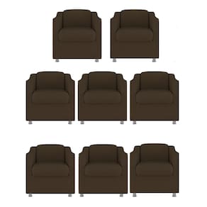 Kit 8 Poltronas Decorativa Reforçada Recepção Clinica Salão Suede