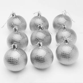 Kit 48 Bolas Enfeite Natalino Árvore Natal 60mm Prata