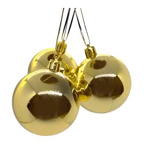 Kit 10 Bolas Decoração De Natal Dourada Árvore De Natal 60mm