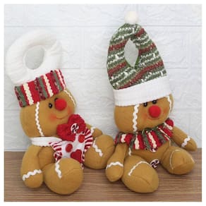 Kit 8 Bonecos Enfeite Maçaneta Natal Biscoito Natalino 26cm