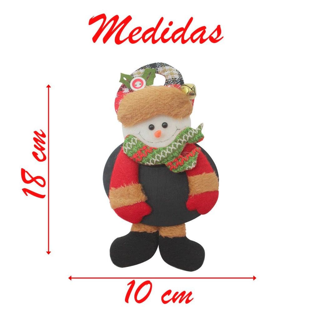 Kit 6 Enfeites De Natal Com Lousa Boneco De Neve 18cm
