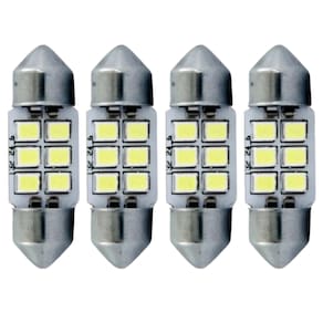 4 Lampada Torpedo Pequeno Led Branco 12v 36MM