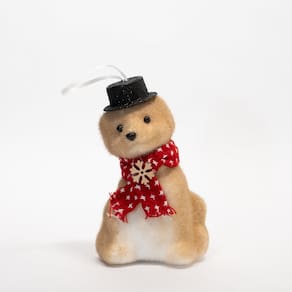 Kit 2 Enfeites Cachorro Pendente Decoração Natal Isopor 15cm