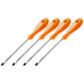 Kit 4 Chave De Fenda Simples 3/16x6 Pol Cabo Sextavado