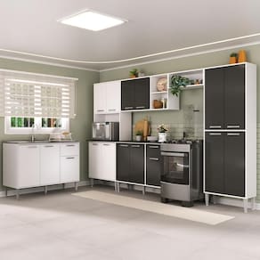 Armário de Cozinha Modulada Completa 6 Pçs com Balcão para Pia Siena Multimóveis MP2285
