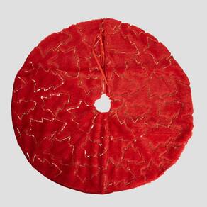Saia Para Árvore de Natal Pelúcia Vermelha 90cm