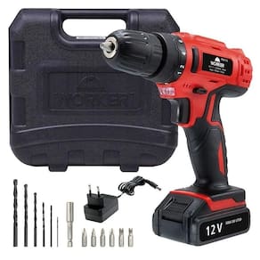 Parafusadeira Furadeira A Bateria 12V Bivolt PFW120 Com Maleta E 13 Acessórios Worker