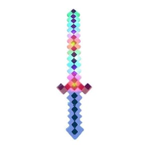 Brinquedo Espada Pixel Minecraft 58cm Som E Luz - Azul Nº18