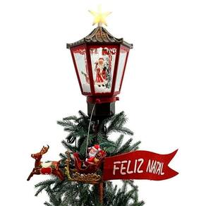 Ponteira Com Movimentos Para Árvore Natal Trenó Noel Som Luz