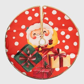 Saia Para Árvore de Natal Temática Papai Noel 120cm
