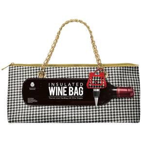 Bolsa Térmica Para Transporte de Vinhos Wild Eye Designs até 1 Garrafa, Preta e Branco