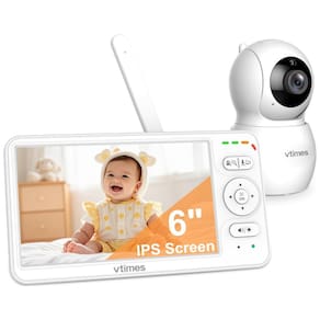 Babá Eletrônica com Visão Noturna e Bateria de Longa Duração, Tela de 15,24 cm, Áudio Bidirecional, Controle Remoto, Alcance de 304