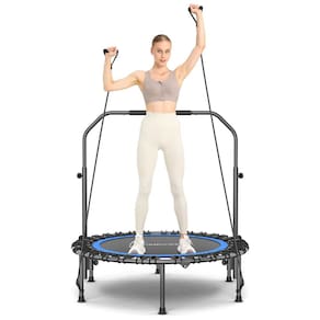 40 por 48 trampolim de rebote para adultos para crianças. Mini Exercício Indoor Trampolim com o guidão ajustável em