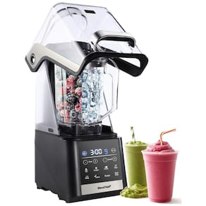 Liquidificador Comercial 1,5 kW Preto Black BlendTide: Menos Espuma, Silencioso, Timer, 9 Velocidades, 6 Programas Smoothies, Autolimpeza,