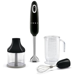Liquidificador Portátil SMEG 800ml: Copo Medidor, Tigela Picar, Batedor Arame, 5 Velocidades - Lâminas Inox, Design Italiano