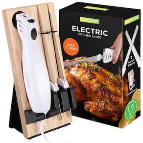 Fatia com Facilidade: Faca Elétrica de Cozinha NutriChef para Cortar Carne de Peru, Pão, Queijo e Frutas