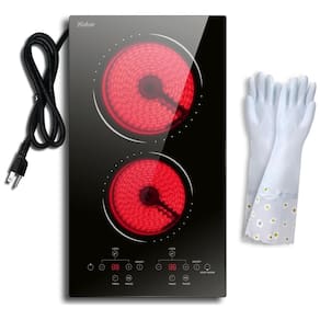 Cooktop Elétrico de 2 Bocas 110v com Cerâmica Radiante Embutido de 30 cm, Trava de Segurança, Temporizador - Prático e Seguro